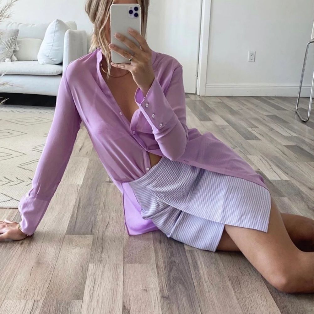 Saint Mojavi Lavender Duster Long Cover Up Small